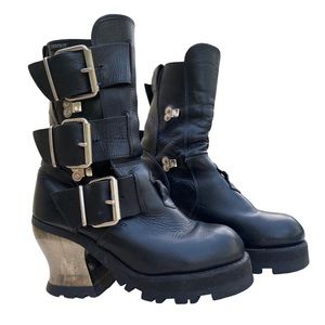 Vintage Destroy Black Leather Boots